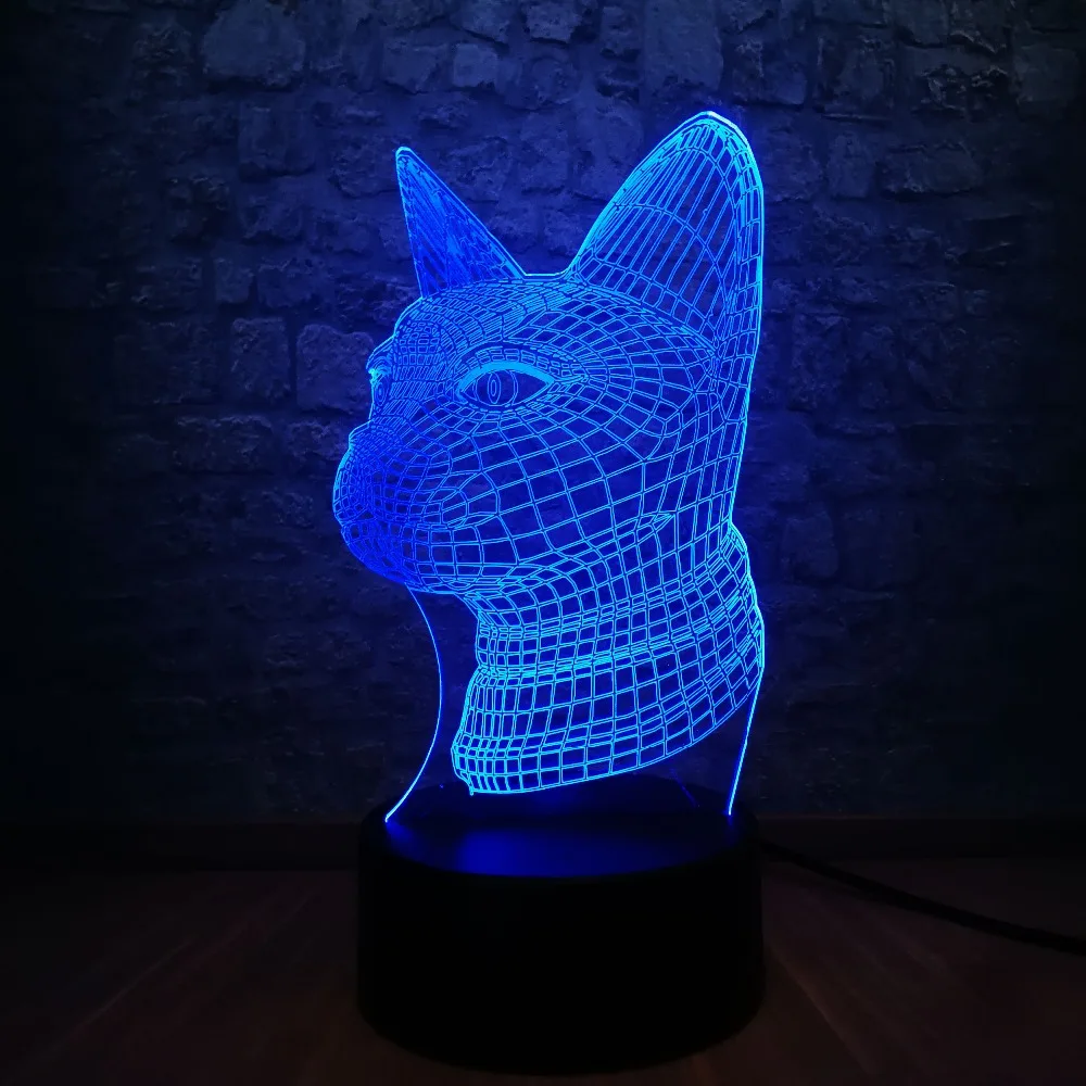 Beckoning Cat настольная лампа для дома меняющая цвета 3D светодиодный ночник