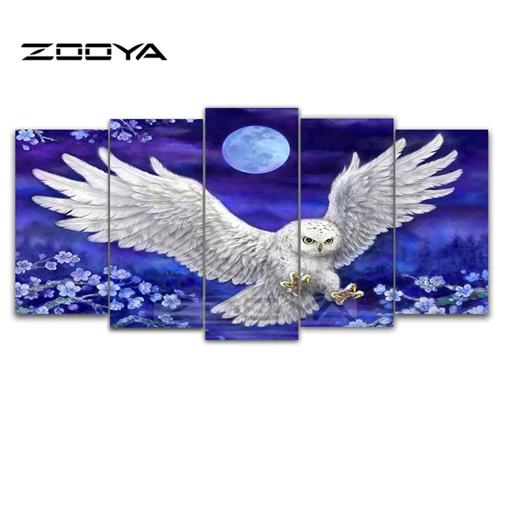 

ZOOYA DIY Diamond Embroidery Moonlight Eagle 5pcs Multi-picture Combination Diamond Painting Cross Stitch Rhinestone Decor BK264