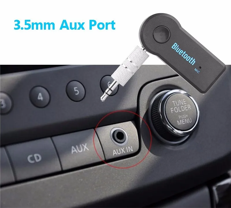 Bluetooth AUX 3,5 мм jack Bluetooth Car Kit Hands free Music Receiver Аудио адаптер Auto комплект для Динамик наушников автомобилей стерео