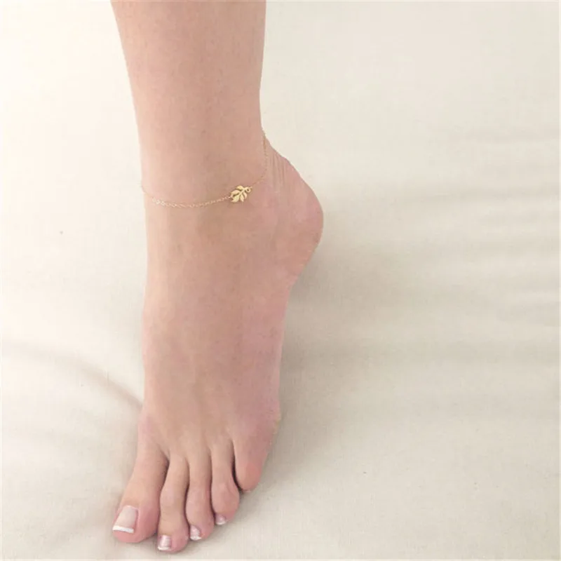 

New Design Sexy Beach Style Chain Anklets for Women Fashion Vintage Gold Silver Leaves Accessory Foot Ornament Jewelry