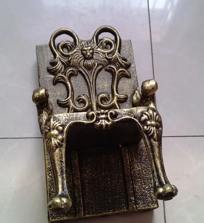 2 Antique Cast Iron Chairs Shape Bookend Book End Stand Quality Heavy Metal Home Office Desk Table Study Decor Sculptural Bronze