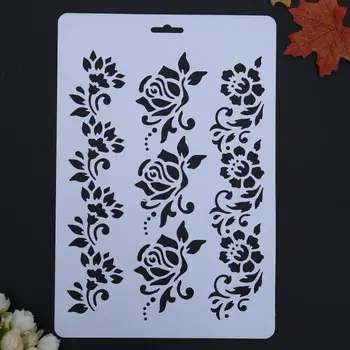 

VODOOL Flower Hollow DIY Drawing Stencils Templates Painting Art Craft Scrapbooking Cards Album Stencils Ruler School Supplies