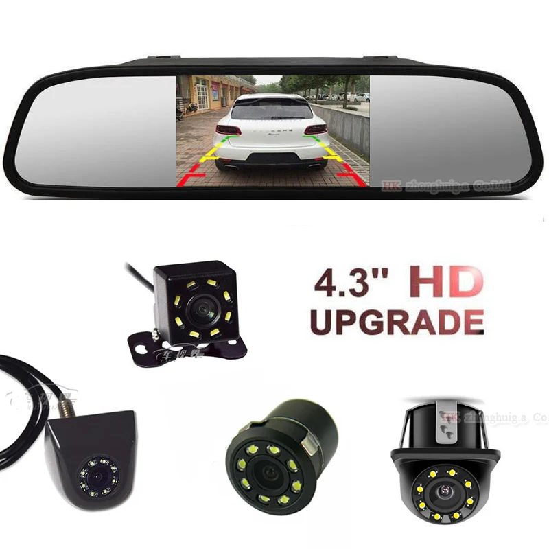 

Auto 4.3 inch Car HD Rearview Mirror Monitor CCD Video Auto Parking Assistance 8 LED Night Vision Reversing Rear View Camera