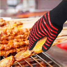 Барбекю перчатки, устойчивые к высокой температуре 500 градусов Цельсия огнеупорные перчатки для микроволновой печи теплоизоляция выпечки противоскользящие огнестойкий