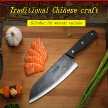 ZHOU JIA, кухонный кованый нож ручной работы, нож для домашнего приготовления мяса, овощей, нож для нарезки мяса