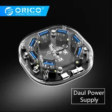 ORICO прозрачный usb-хаб 3,0 внешний 4/7 порт USB разветвитель с микро USB порт питания Для iMac компьютер Ноутбук аксессуары OTG