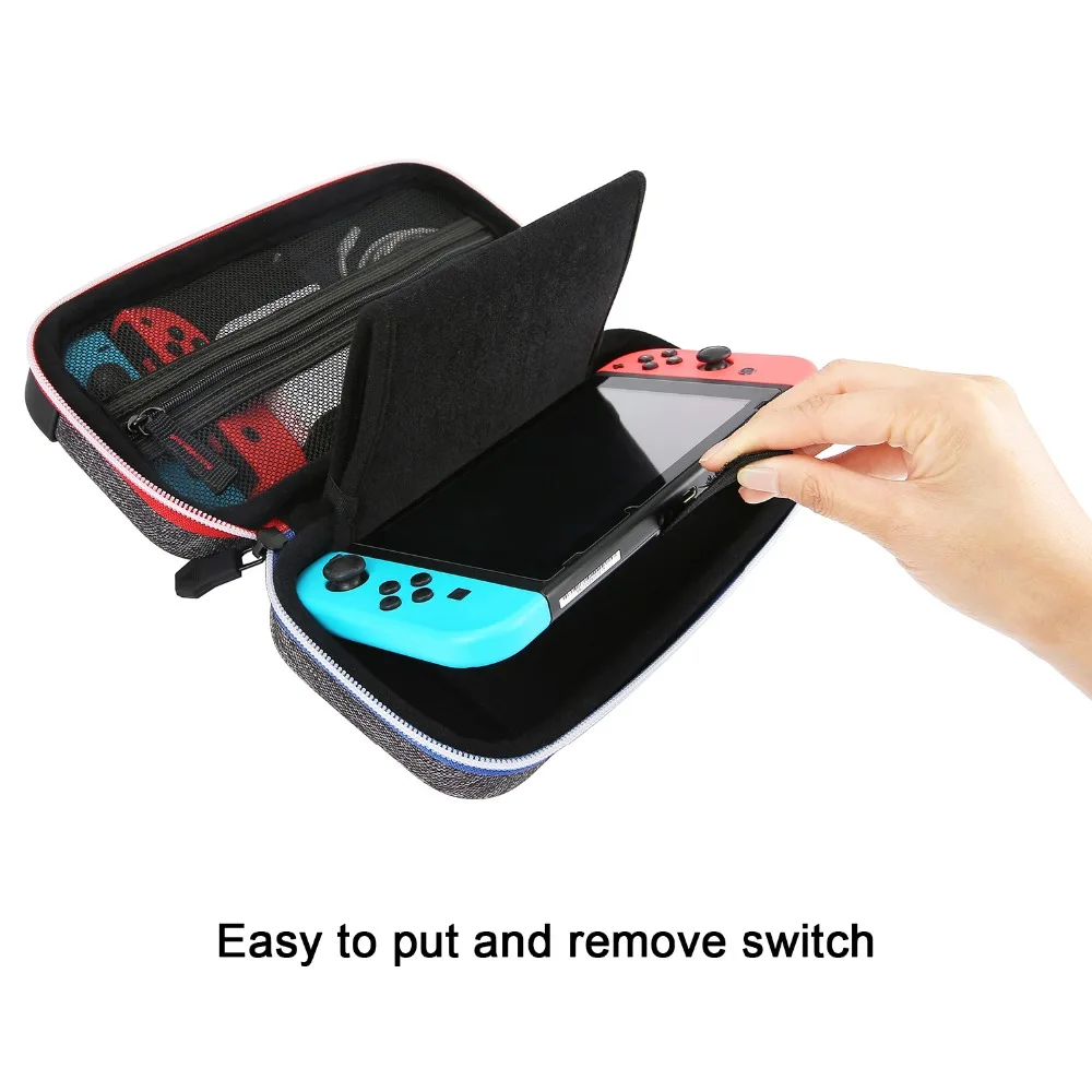 BAGSMART Hard Shell Nintendo Switch Case EVA Travel Electronic Organizer Carrying Case for Nintendo Switch Portable Pouch Bag