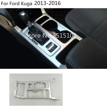 

car ABS Silver stick Shift Stall Paddles cup switch knob frame lamp trim panel moulding 1pcs For Ford Kuga 2013 2014 2015 2016