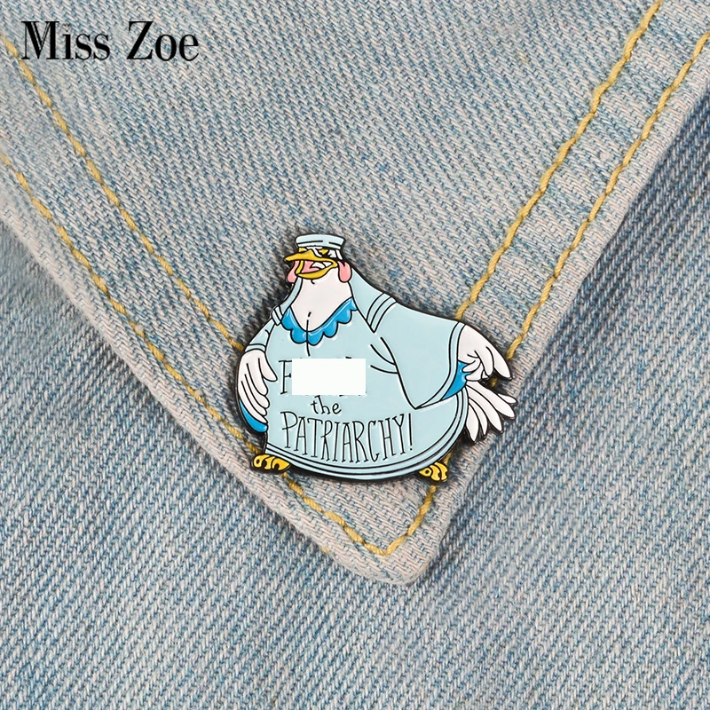 

F the Patriarchy Enamel Pin Feminist Badge Custom Cartoon Hen Brooches Bag Clothes Lapel pin Gender equality Jewelry Gift