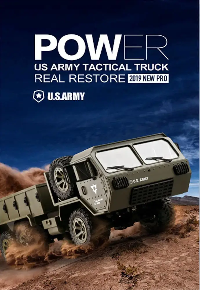  RCtown Fayee FY004A 1/16 2.4G 6WD Rc Car Proportional Control US Army Military Truck RTR Model Toys