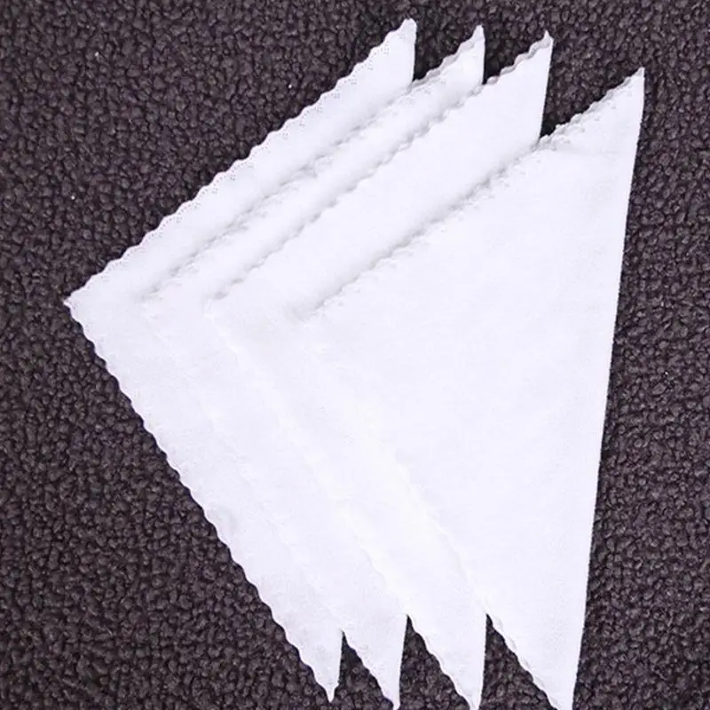 10 Pcs Embossed Fiber Wipes Handkerchief White Square Napkin for Hotel Restaurant Cut Edge Lace Cleaning Rag