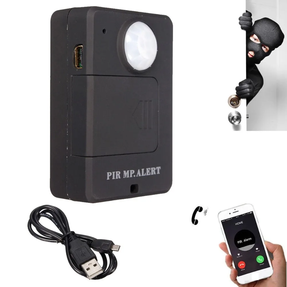 

Hot Selling white Anti-theft Motion Detector Mini PIR Alert Sensor Infrared GSM Wireless Alarm Monitor Motion Detection EU Plug