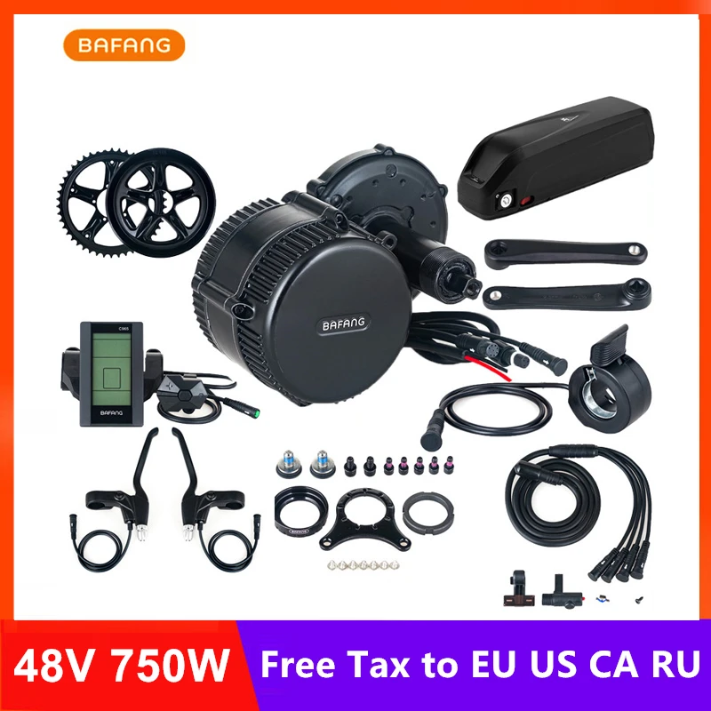 

48V 750W Bafang 8fun BBS02B Mid Drive Motor Kits With 48V 13AH Lithium Ebike Battery C961 C965 For Electric Bike Conversion Kit