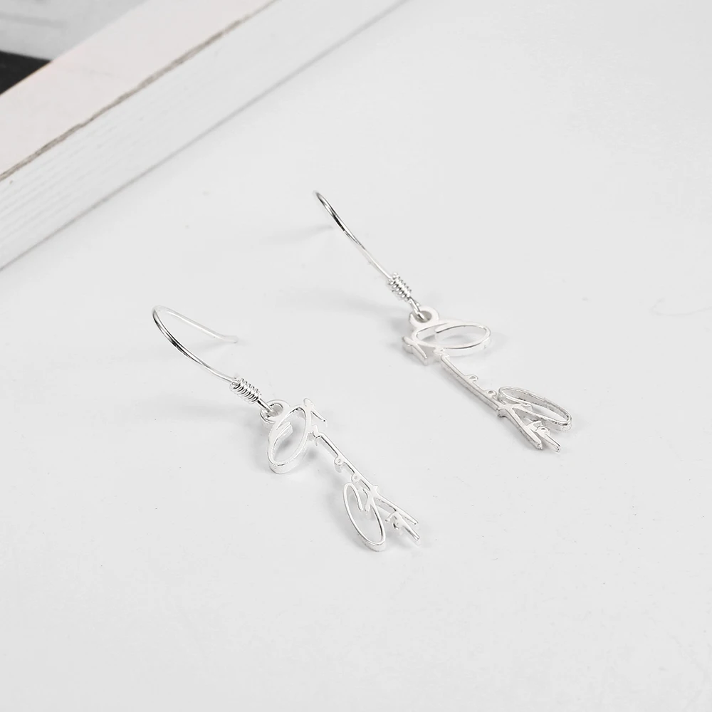 WindJune 925 Sterling Silver Personalized Name Earrings Women Drop Earring Custom Name Earrings Jewelry Gift Dropshipping (3)