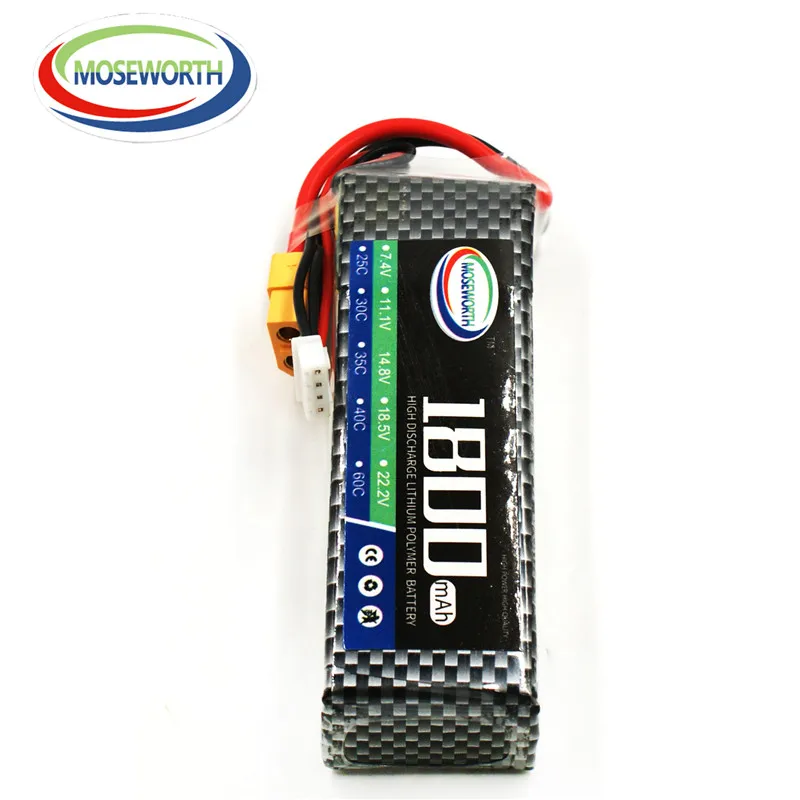 

MOSEWORTH 2S RC lipo battery 7.4v 1800mAh 25C For rc helicopter drone airplane toys Li-Po batteria Free shipping