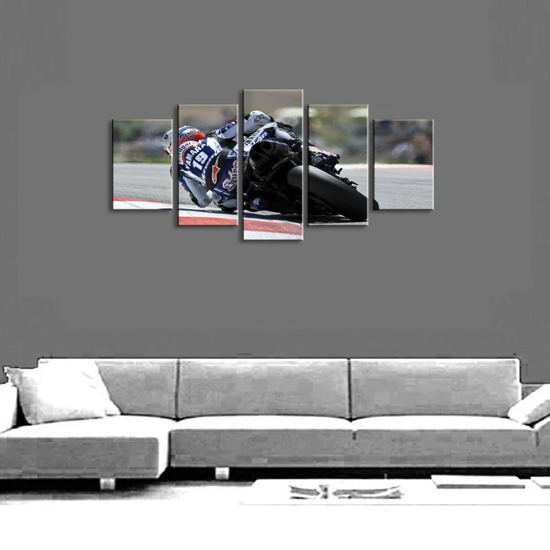 5 pieces high-definition print motorcycle canvas oil painting poster and wall art living room picture C5-43 (4)