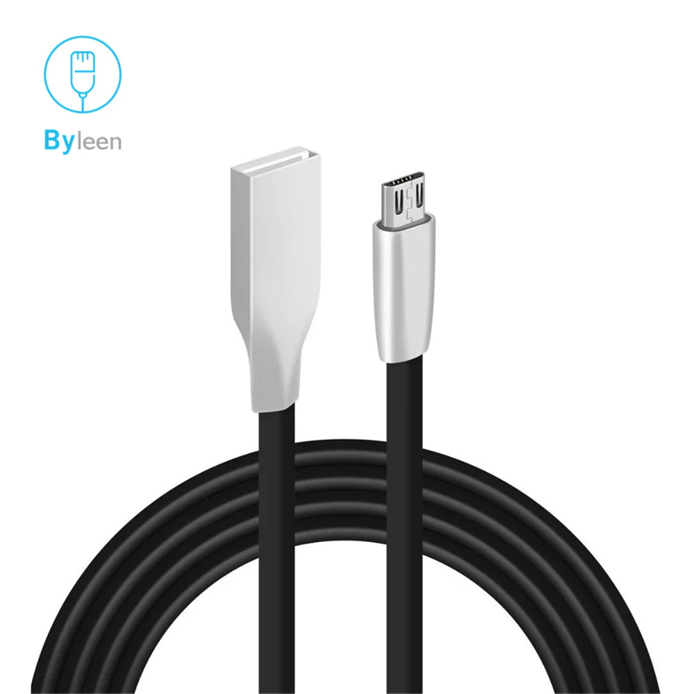 BYLEEN 3D цинковый сплав Быстрая зарядка микро USB кабель для мобильного телефона Andriod