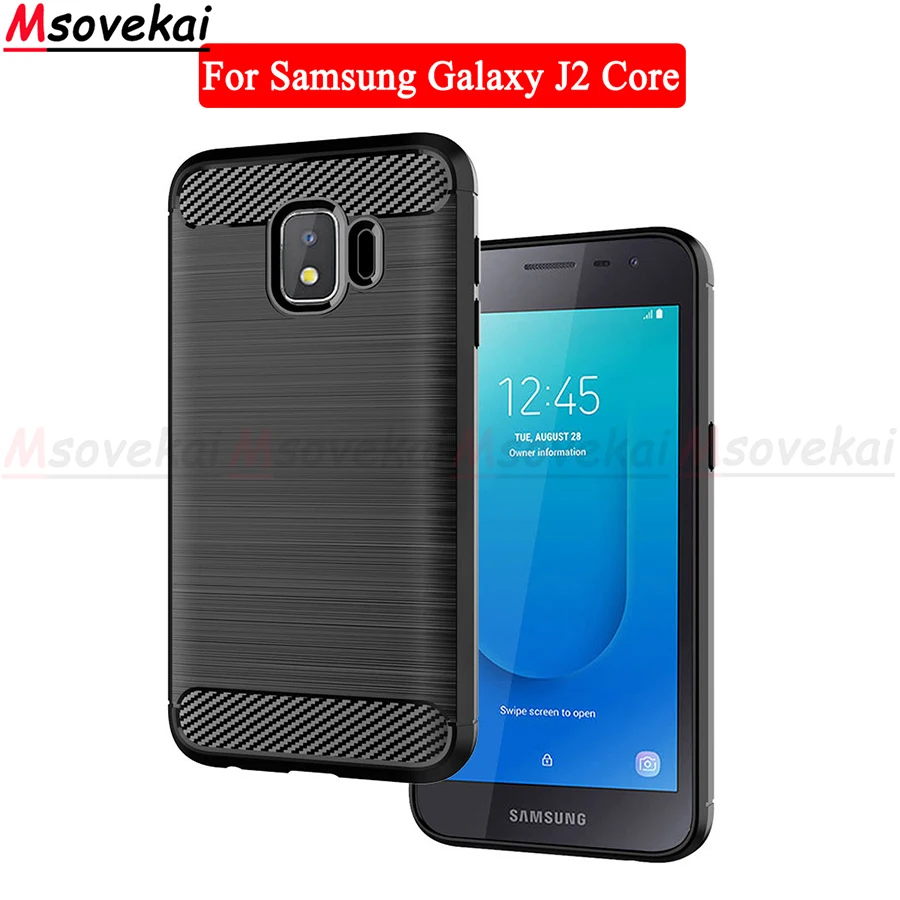 

For Samsung Galaxy J2 Core Case Cover Shockproof Carbon Fiber Bumper TPU Silcone Protector Cover For Samsung Galaxy J2 Core