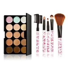 15 Colors Contour Face Cream Concealer Palette Long lasting with 5PCS Makeup Brushes Set Maquiagem Hot Sale