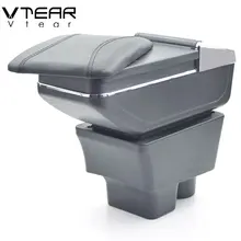 Vtear Para Skoda Fabia caixa Armazenar conteúdo caixa apoio de braço central suporte de copo Acessórios de decoração interior do carro-styling partes 08 -17