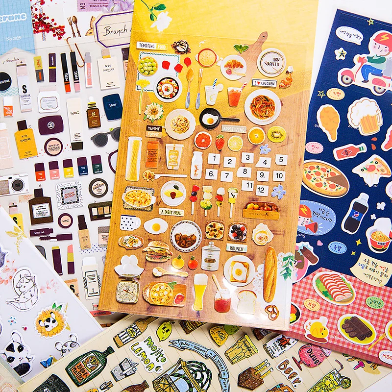 

Transparent Kawaii Indexes Sticker DIY Scrapbooking Diary Decorations Sticky Notes Memo Pad Deco Stickers School stationery TZ05