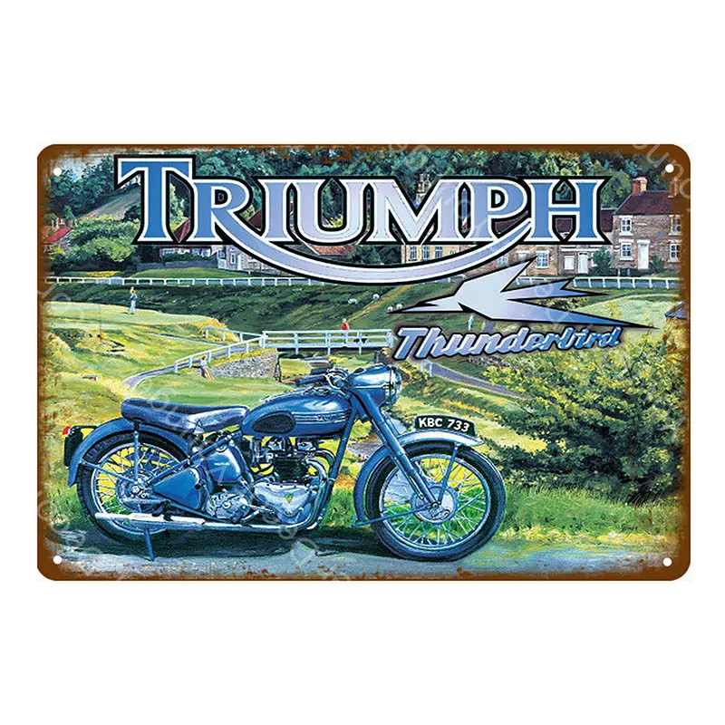 Motor Vaspa Triumph Metal Poster Wall Art Prints Tin Sign Vintage Metal Plaque Cafe House Shop Bar Pub Decor - Цвет: YD3059E