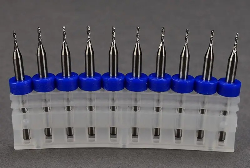 1.0mm PCB Carbide Tools CNC Cutting Bits Millinging Cutters Kit for IC chip Engraving Milling Machine