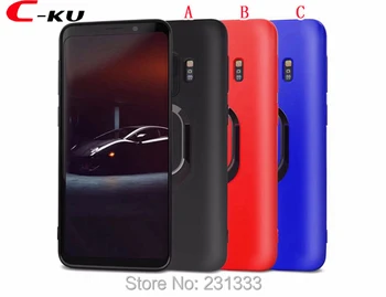 

C-ku For Samsung Galaxy S9 PLUS NOTE8 Magnetic Suction Car Mount Soft TPU Case Matte Alloy Ring Stand Bracket Skin Cover 50pcs