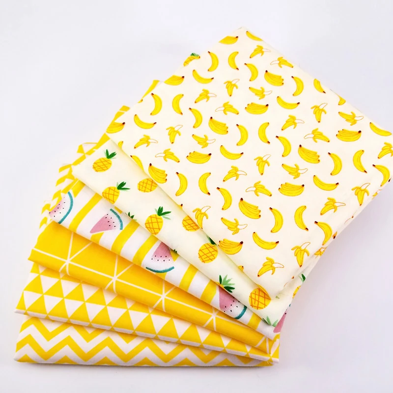 6 шт./лот 50x40 см желтая серия хлопок стеганая ткань для ребенка/детей хлопок лоскутное ткань дом текстиль швейный материал