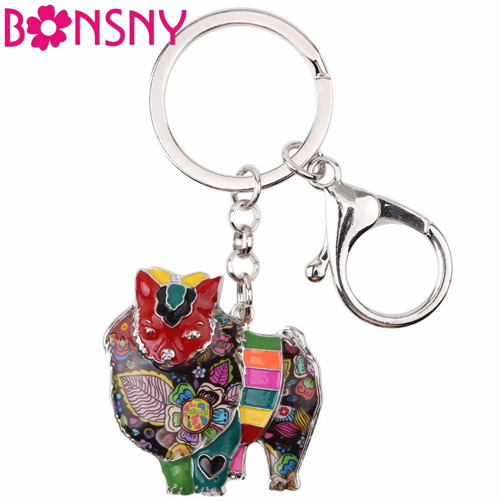 BONSNY Enamel Dachshund Dog Keychain - Heart Rhinestone Charm For Keys, Purse, Or Bag Gift - View #9