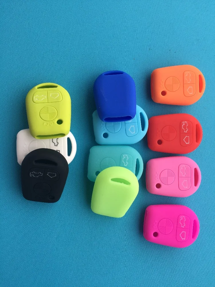 Silicone Key Case Cover Shell Protector For BMW E31 E32 E34 E36 E38 E39 E46 Z3 3 Button Straight Remote Car