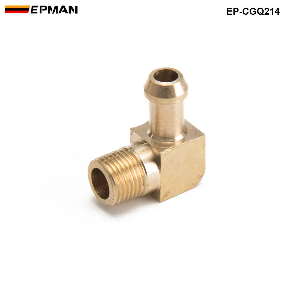 Brass Boost Hose Barb to Male Thread 90 Degree Elbow Fitting For Garrett T2 T3 Turbo 1/8