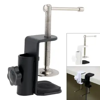 

Cantilever Bracket Clamp Holder Metal Desk Lamp Clip Fittings Base Hose with 12MM Hole Diameter and Non-slip Mat for Mic Stand