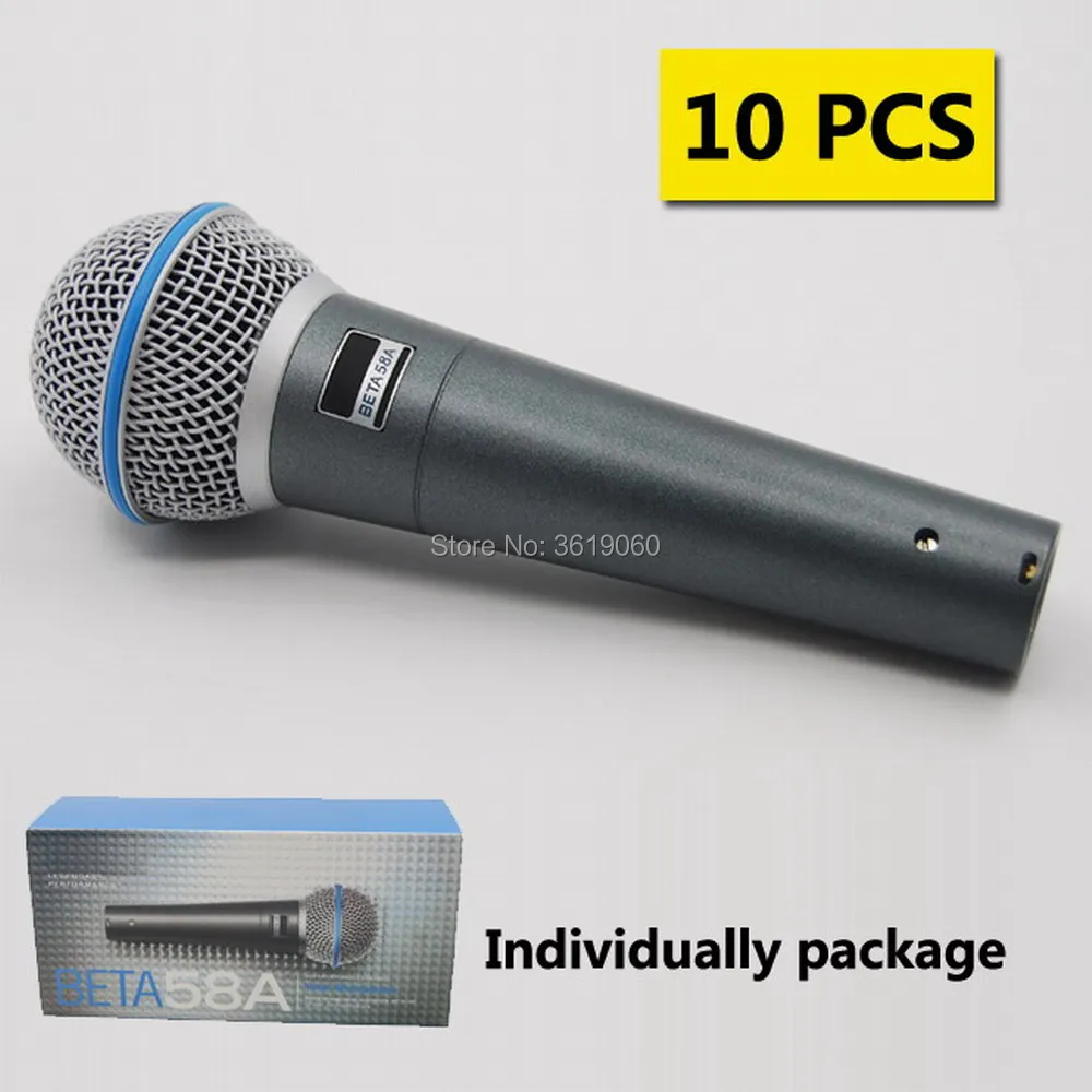 

Free shipping, 10 pcs discount price whole sale Grade A beta58a shuretype wired vocal microphone , BETA58A microphone