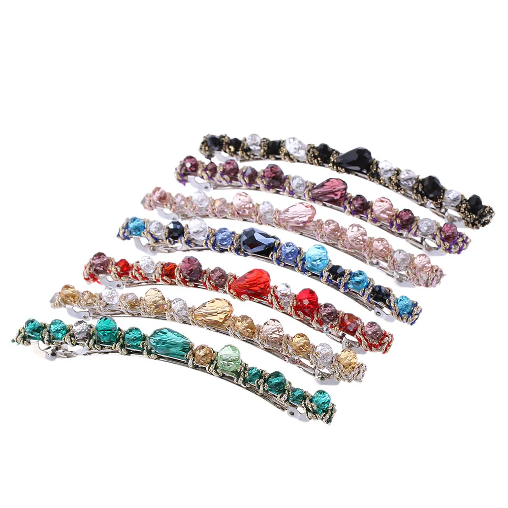 

Fashion Korean Crystal Hairpins Rhinestone Barrette Hairpin Headwear pearl Hair Clip for Women Girls Beauty Hair Accessories