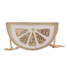 Милый Оранжевый Сумка-почтальон мини для девочек, сумки для детей из искусственной кожи, сумка на плечо с цепочкой, кошелек для монет, пакет#40