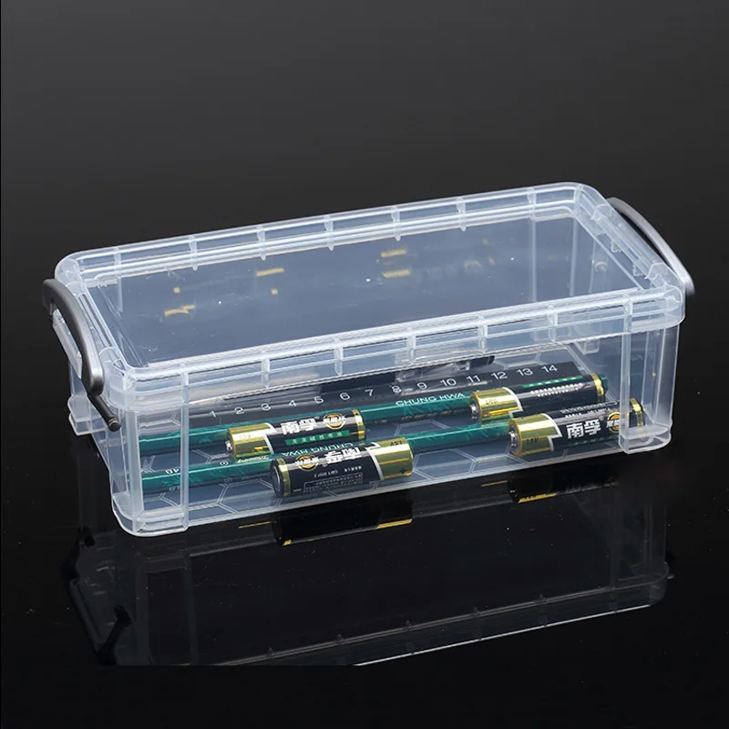 

1pcs Rectangle Cover Plastic Storage Box PP Transparent Hardware Parts Screw Case Pack boxes Double buckle on both sides
