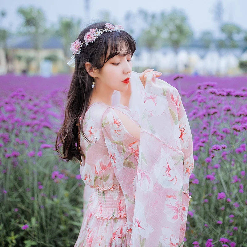 YOSIMI 2018 Summer Pink Dress Evening Party Long Women Dress Maxi Elegant Print Chiffon Ankle-Lenght V-Neck Female Vestido YOSIMI 2018 Summer Pink Dress Evening Party Long Women Dress Maxi Elegant Print Chiffon Ankle-Lenght V-Neck Female Vestido