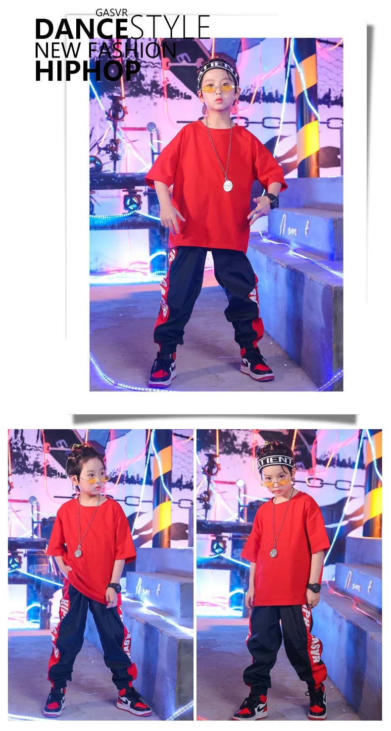 Kids fashion set 8 10 12 14 16 years hip hop dance costumes kids baby boy summer clothes costumes for boys sports suit  (5)