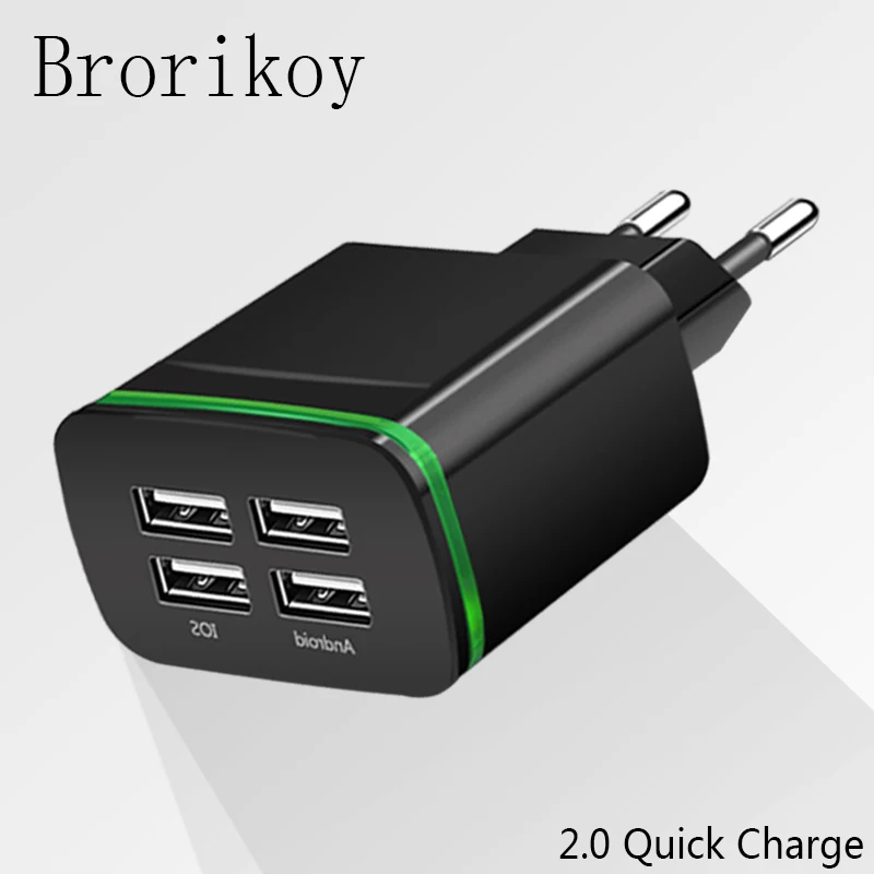 

4 Ports USB Charger Smart Travel Fast Charging Adapter for iPad iPhone Samsung Xiaomi Universal Micro Type-C Quick Chargers