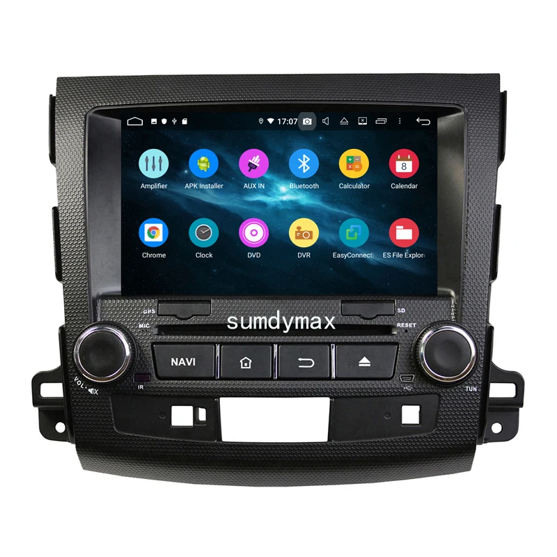 Best 8"HD screen android 9.0 4G+64G car dvd gps player for Mitsubishi outlander 2008-2012 with octa core PX5 gps navigaiton wifi USB 4