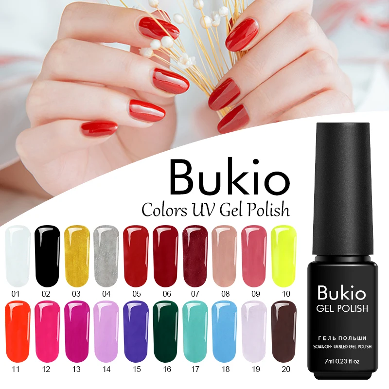 Гель-лак для ногтей Bukio 29 чистых цветов украшение Полупостоянный все и маникюра