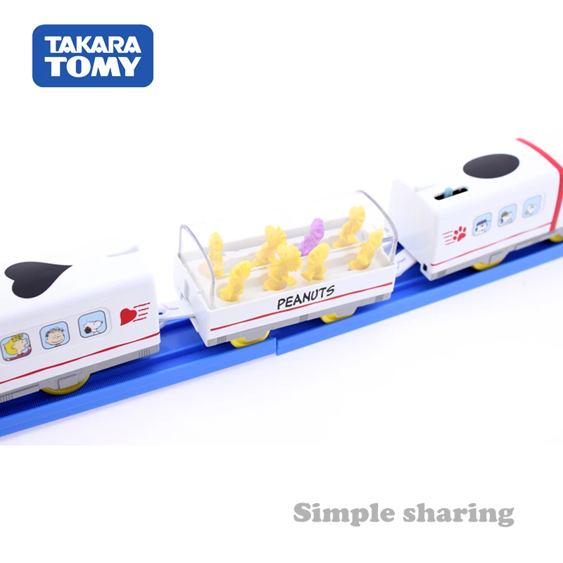 Такара TOMY SNOOPY& FRIENDS PEANUTS DREAM железная дорога моторизованный игрушечный поезд модель комплект Забавная детская безделушка горячий трек кукла