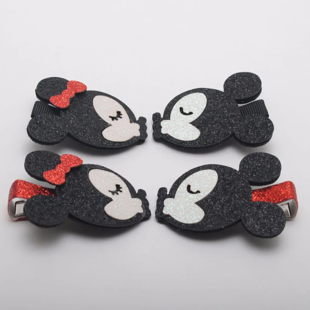 

2pcs/lot New Mickey Girls Hairclips Kids Hairpins Children Birthday Gift Child Glitter Hair Accessories