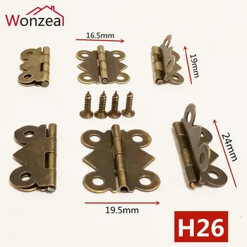 

20pcs Antique Furniture hinge metal printing small wooden gift box hinge 4 small holes box hinge 24x19mm/ 19x16mm