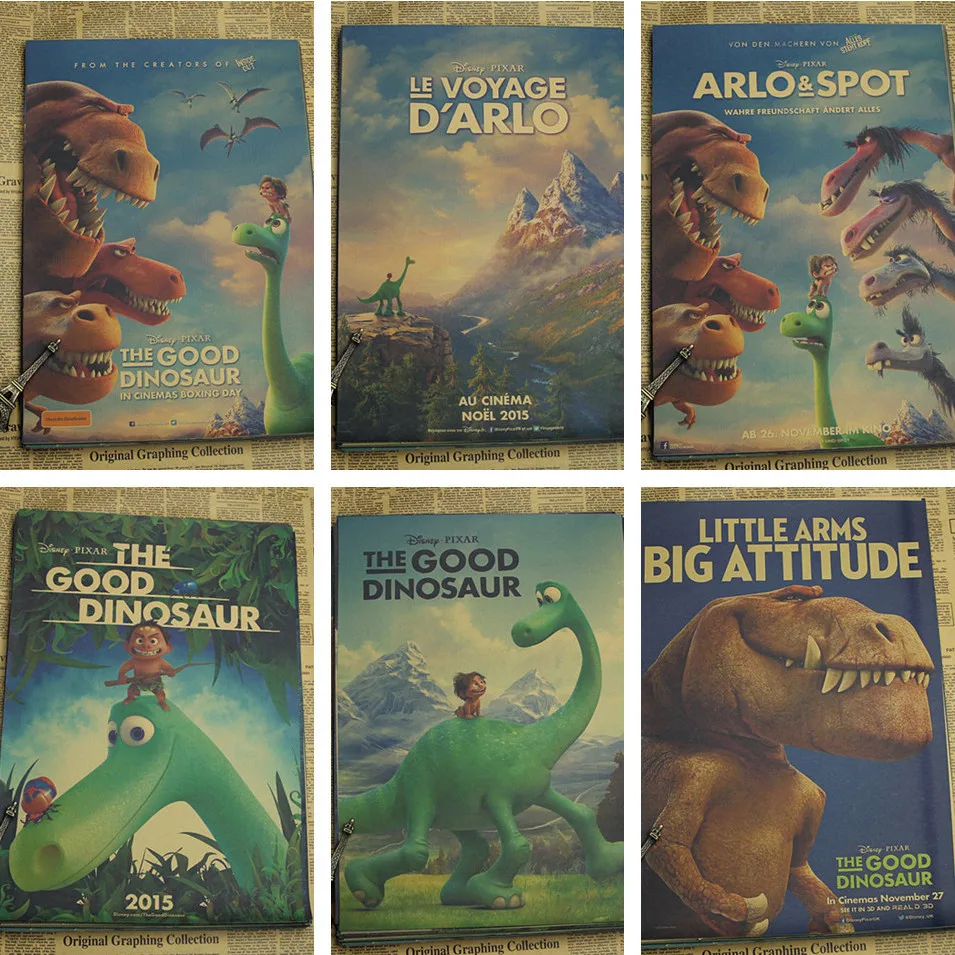 Dinosaurus Yang Baik Kraft Poster Film Animasi Anak Kartun Kamar