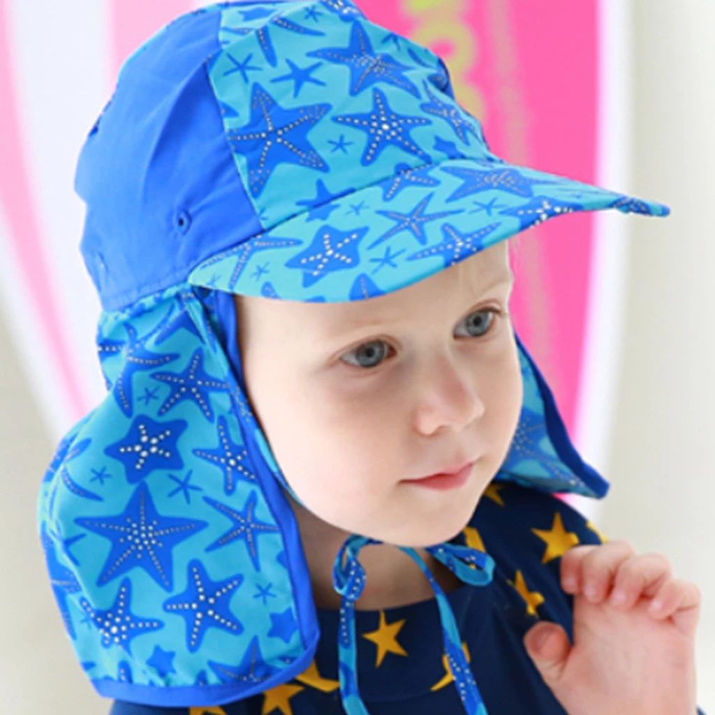 Childrens Sun Legionnaire Hat Cap Kids Baby UPF 50+ Neck Flap Protection Swimming Neck Protector for WaterSports Camping Hiking