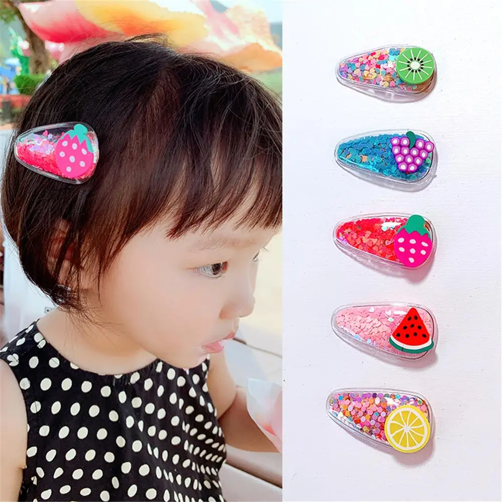 Children Acrylic Geometric BB Hairpins Girls Candy Color Hair Clips Headwear
