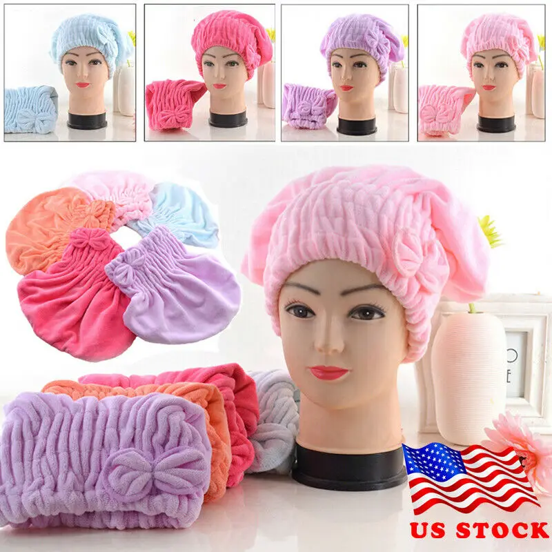 

Quick Dry Magic Hair Turban Towel Solid Microfiber Fast Drying Hair Wrap Bath Towel Cap Hat
