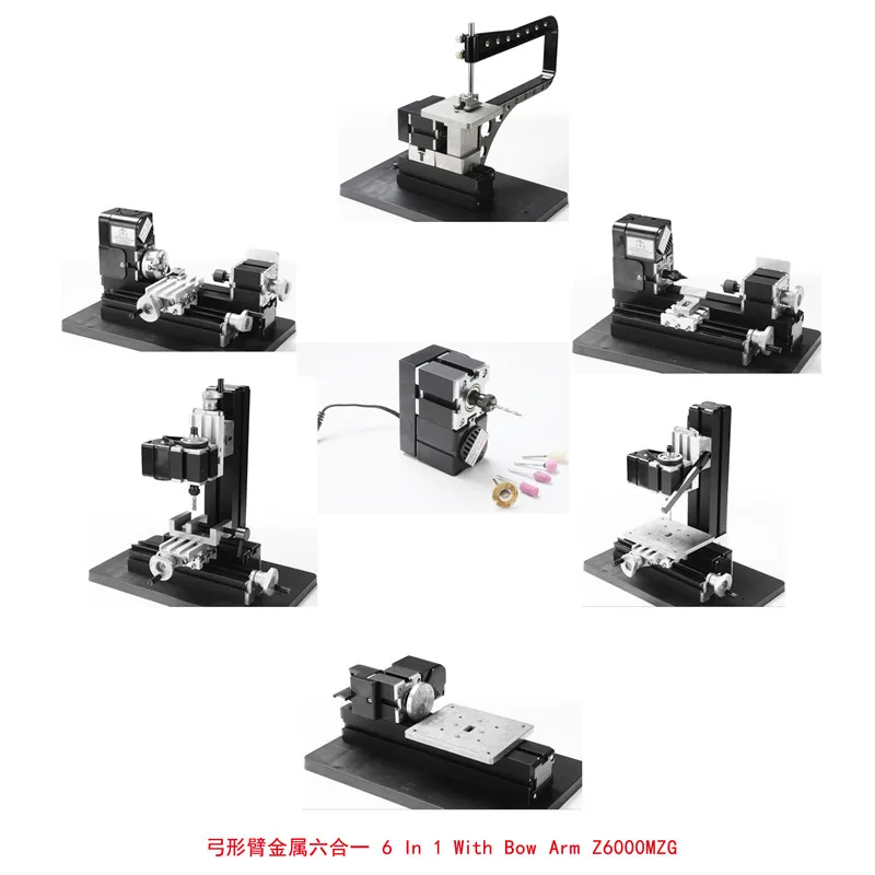 

Metal 6 in 1 Mini Lathe with Bow-arm/24W,20000rpm bow-arm 6in1 Lathe Z6000MZG